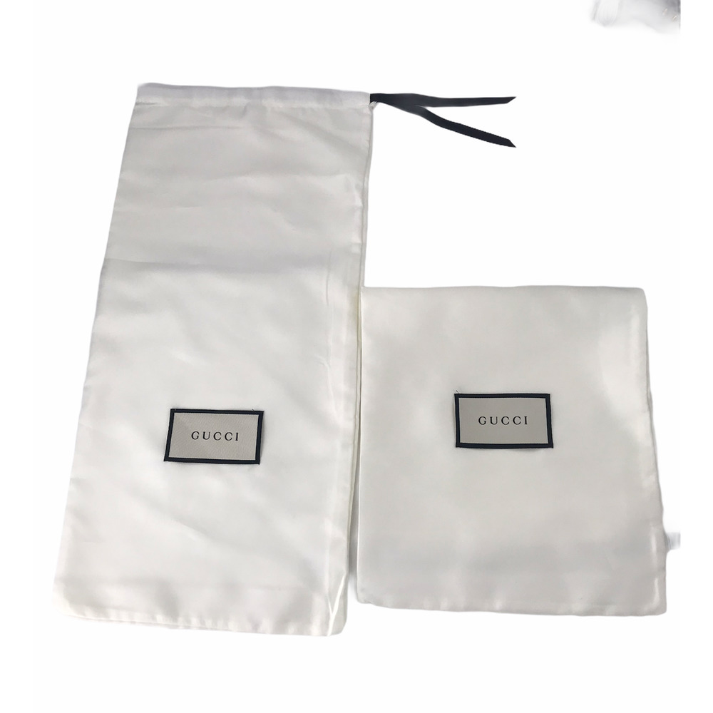 2 GUCCI White Silk Dust BagDust Cover 17.5" X 8.5"
